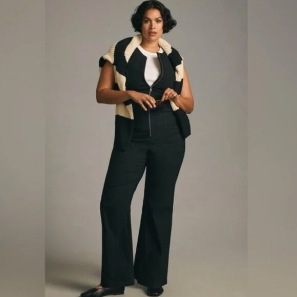 Anthropologie Maeve The Naomi Black Workwear Jumpsuit Size 12 - Picture 1 of 16